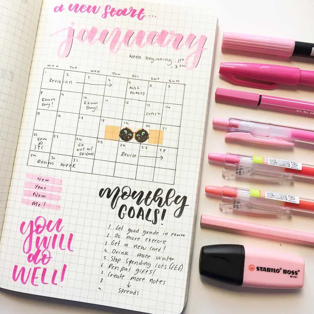 The top 10 pink bullet journal spreads from this week! | My Inner Creative