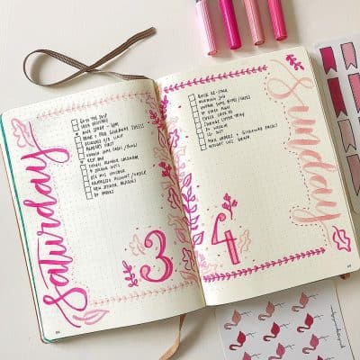 The top 10 pink bullet journal spreads from this week! | My Inner Creative