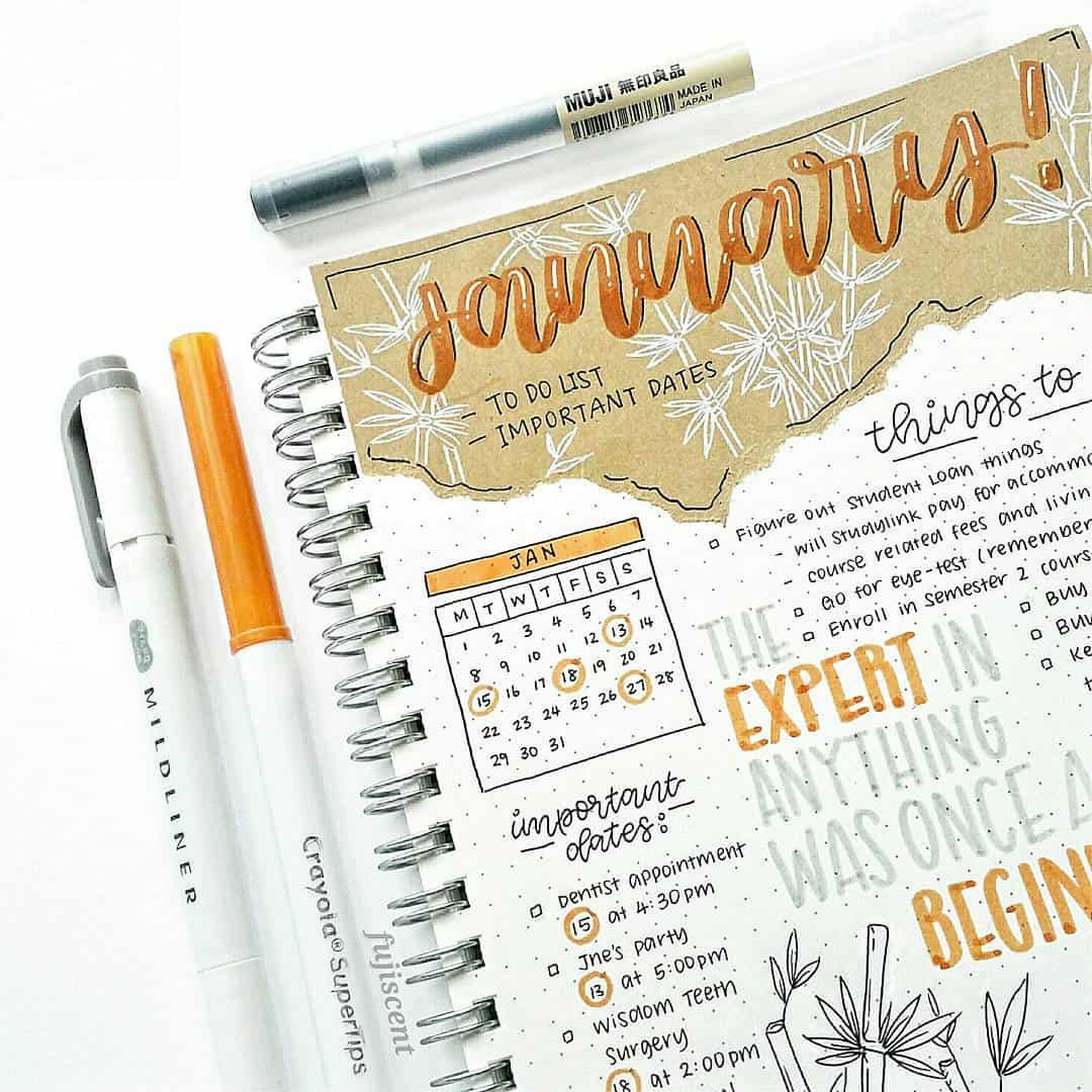 Orange Bullet Journal Spreads and Layouts My Inner Creative