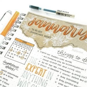 Orange Bullet Journal Spreads and Layouts