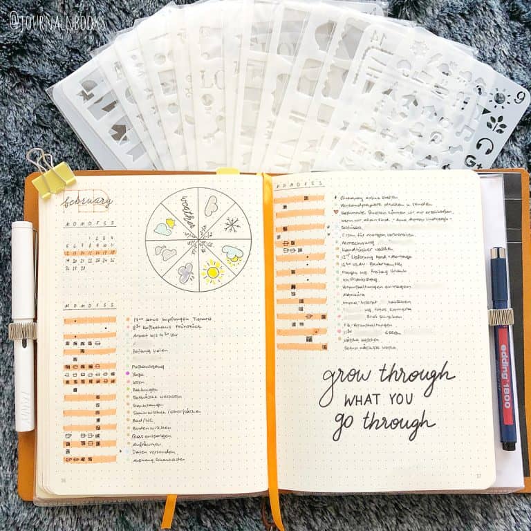 Orange Bullet Journal Spreads and Layouts | My Inner Creative