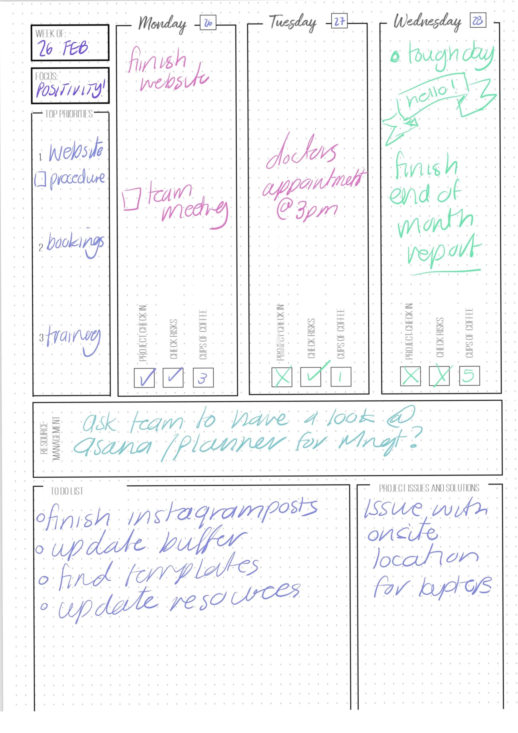 Project Management in your Bullet Journal (Free Template)