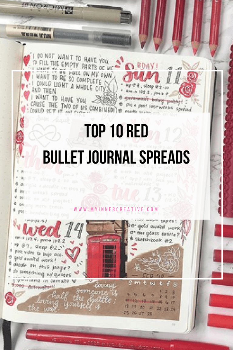 Top 10 Red Bullet Journal Spreads from this week!