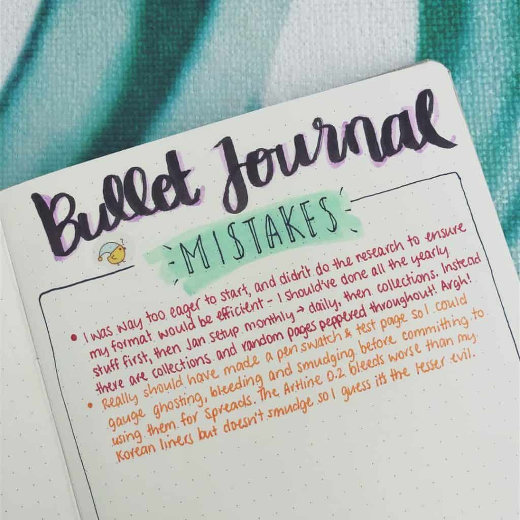 fixing bullet journal mistakes