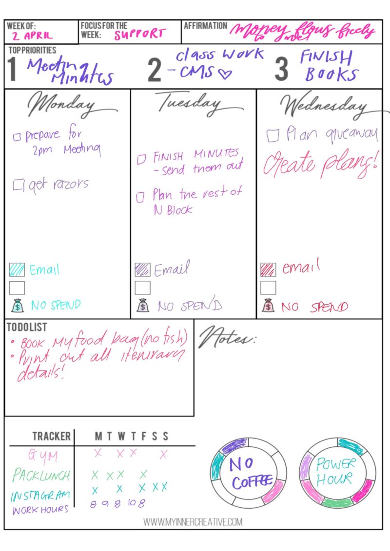 Organizing your finances in your bullet journal + Free Printable