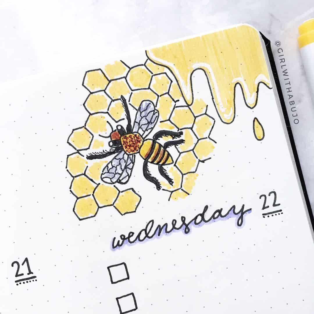 Bee bullet journal spread ideas | My Inner Creative