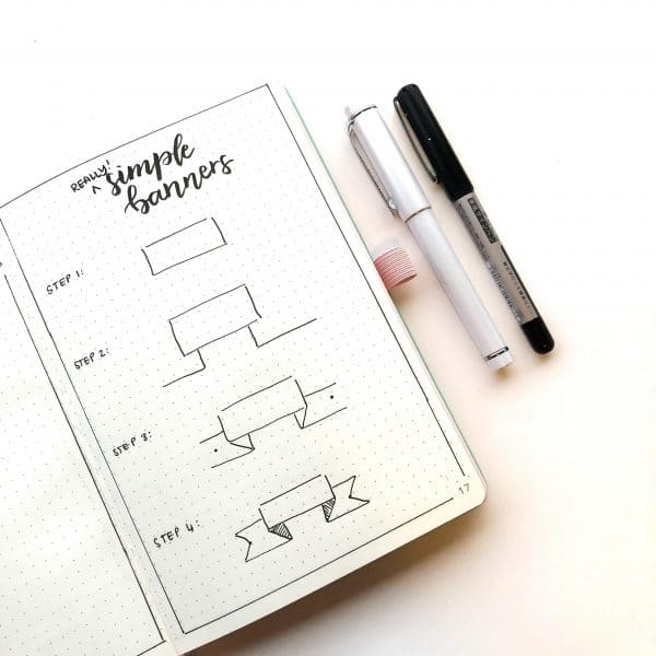 How to draw 11 of the EASIEST bullet journal banners and headers