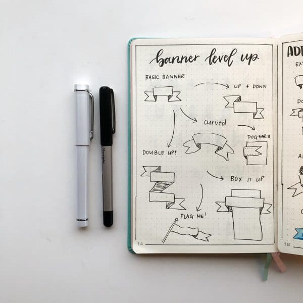 How to draw 11 of the EASIEST bullet journal banners and headers