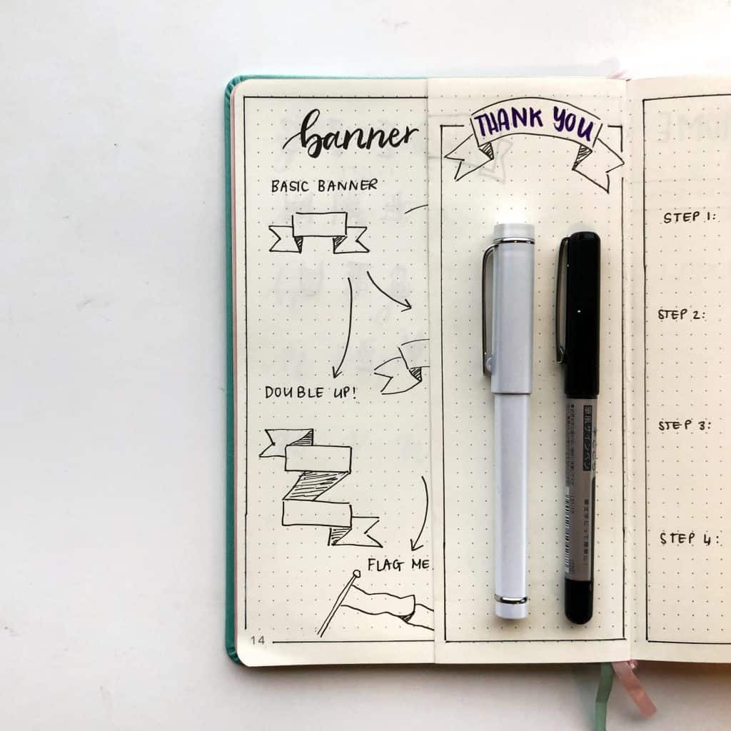 easy draw a bullet journal banner