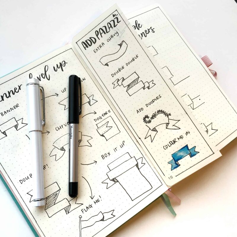 How To Draw 11 Of The Easiest Bullet Journal Banners And Headers