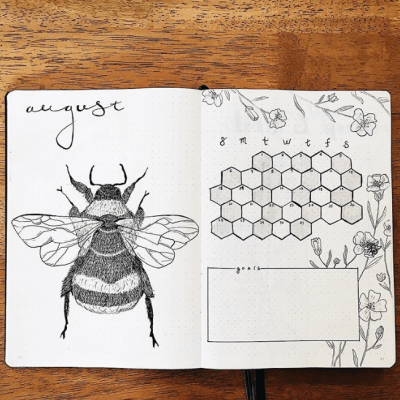 40 More Stunning bee and honey bullet journal spreads | My Inner Creative