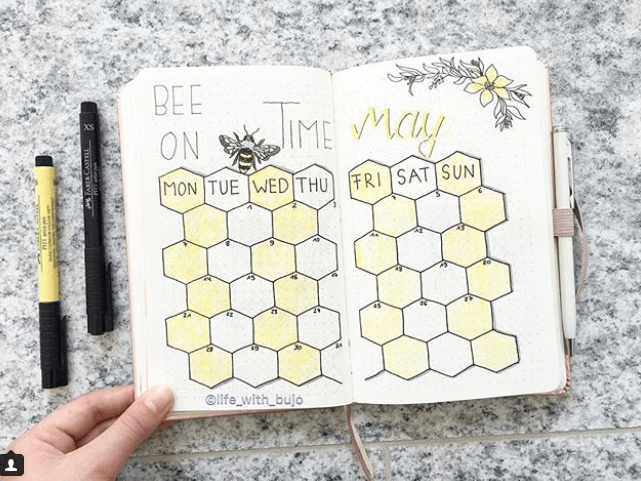 honey bullet journal spreads | My Inner Creative