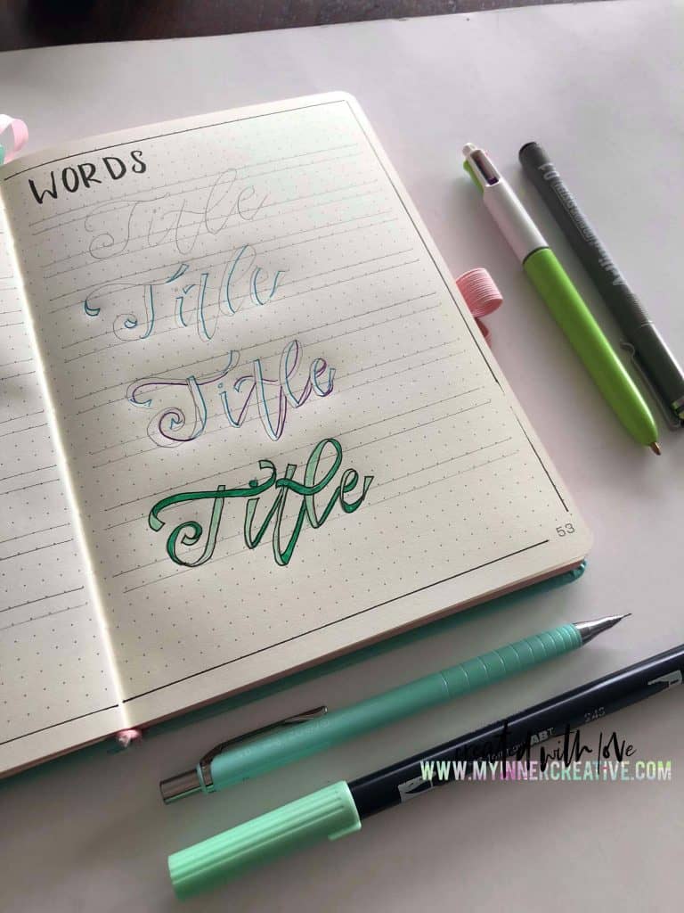  4 New Lettering Styles for your Bullet Journal and fonts practice sheets