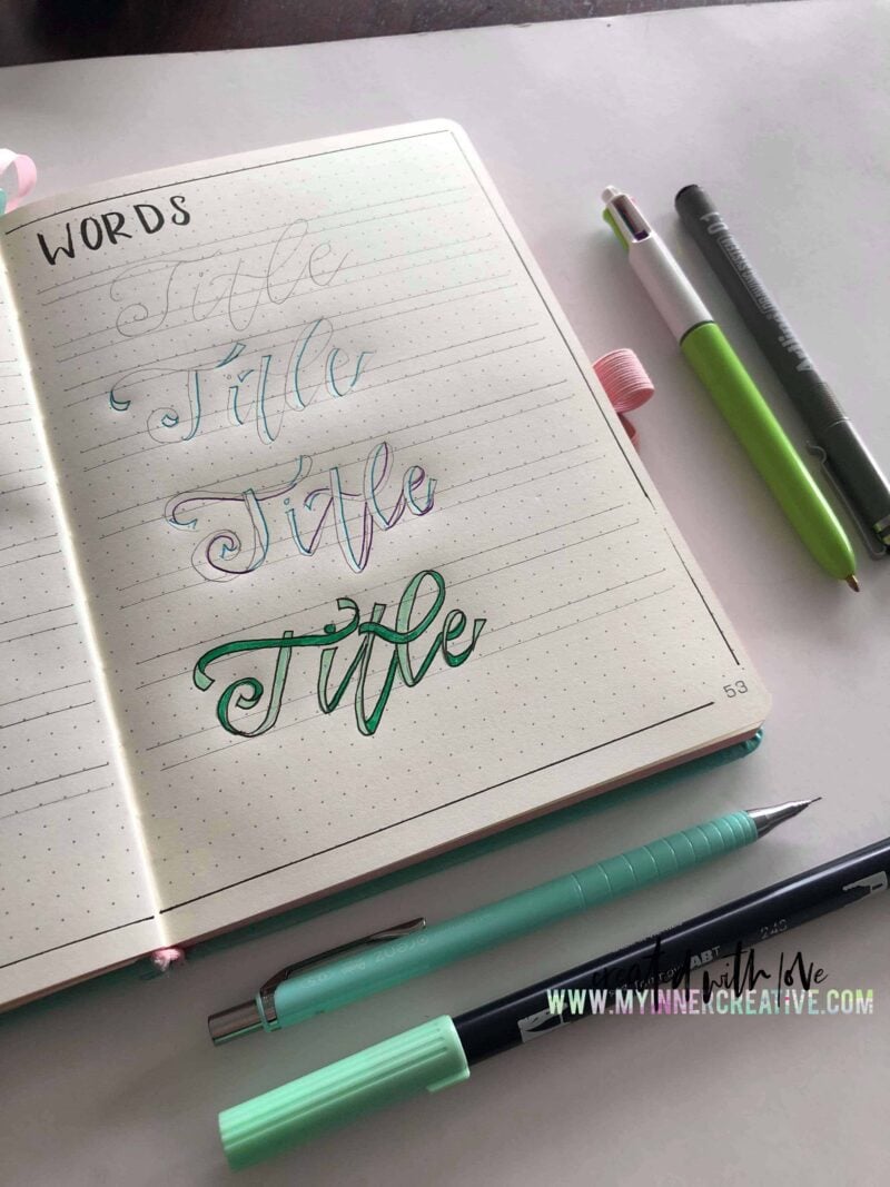 4 New Lettering Styles for your Bullet Journal (and free ribbon font ...