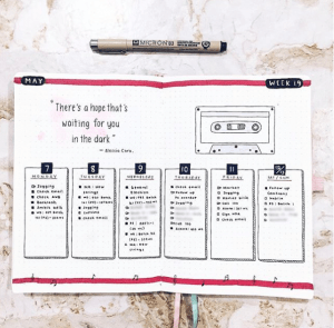 Epic red bullet journal spreads