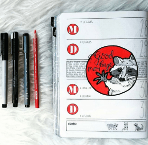 Epic red bullet journal spreads