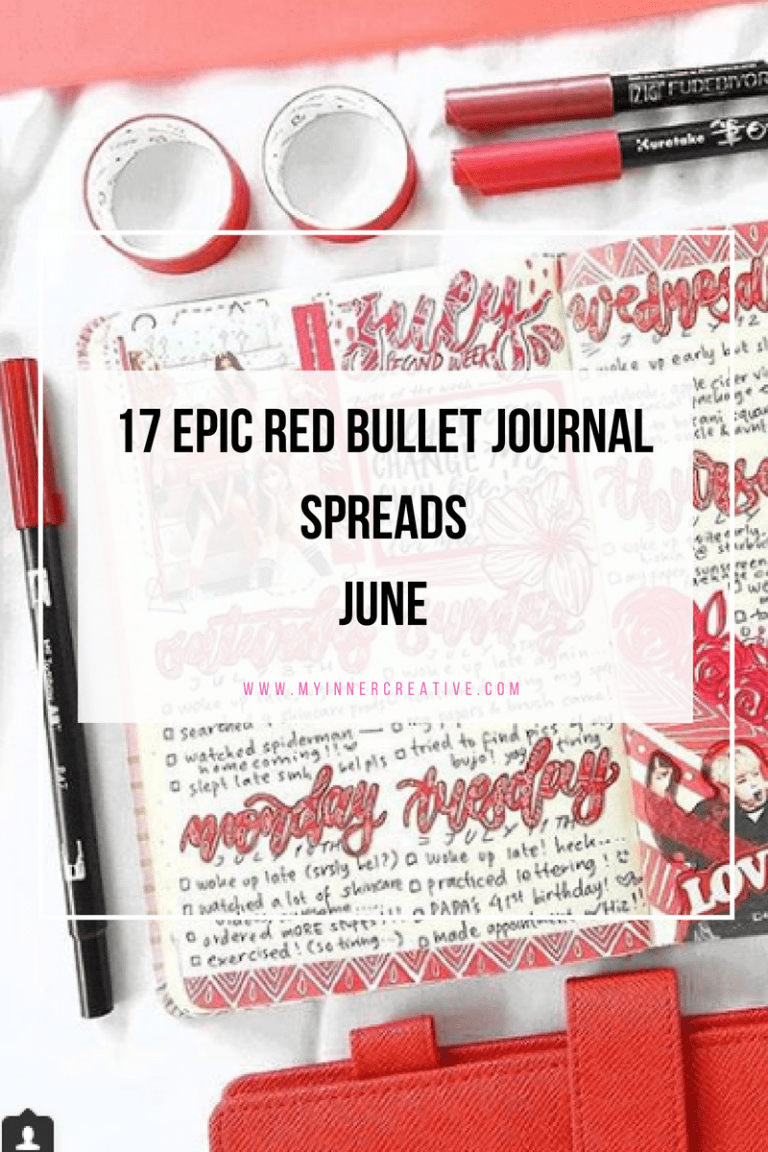 17 Epic red bullet journal spreads