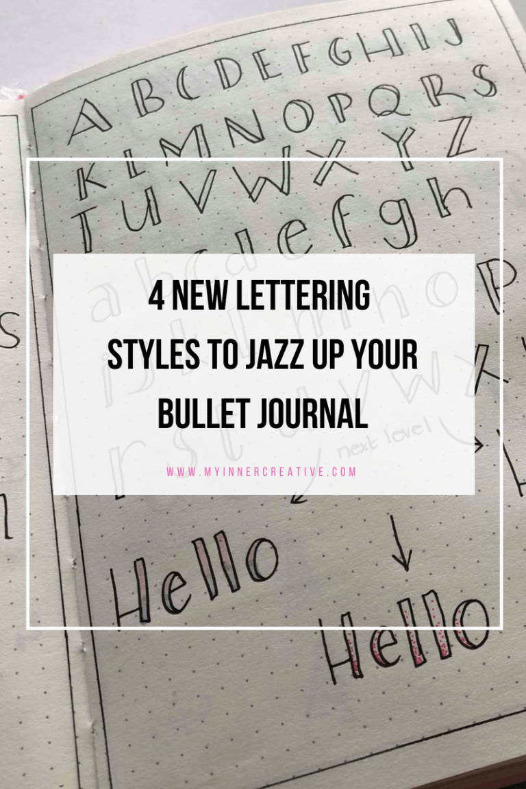 4 New Lettering Styles for your Bullet Journal (and free ribbon font practice sheets)