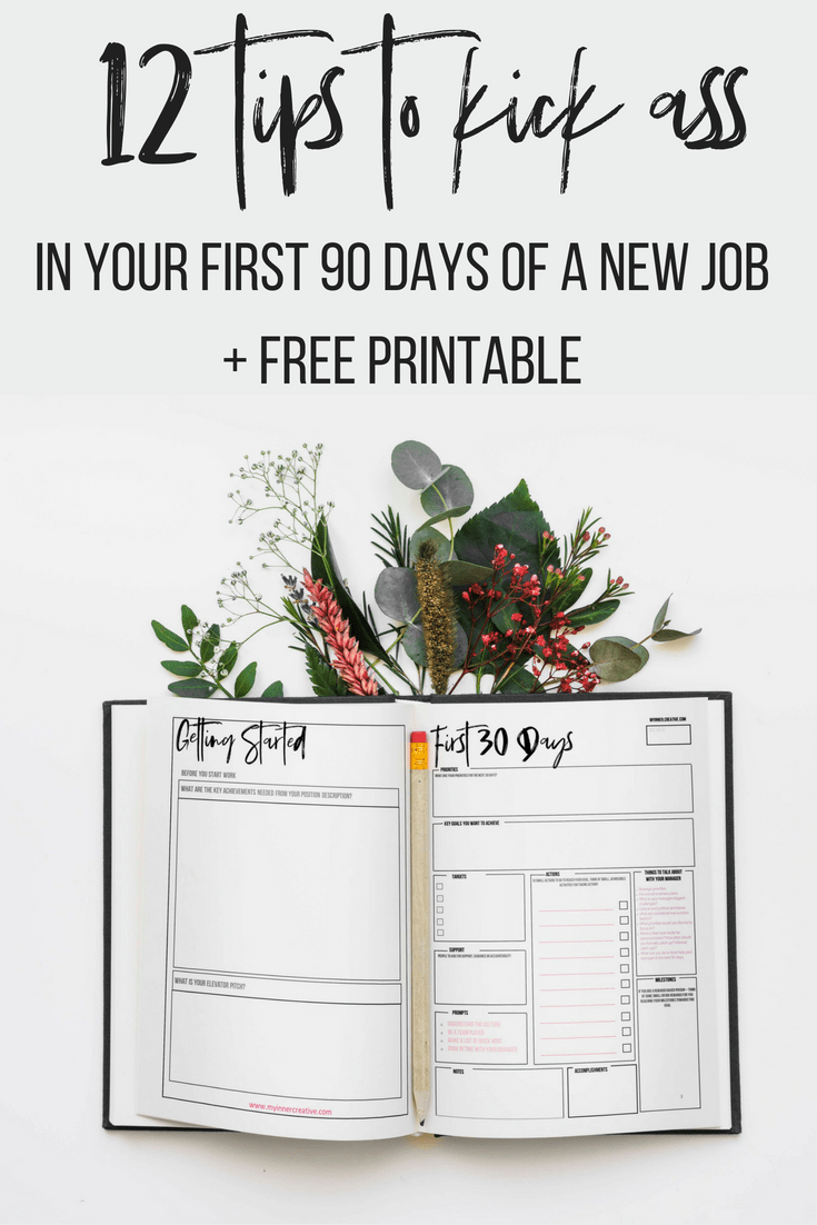 First 90 new job bullet journal