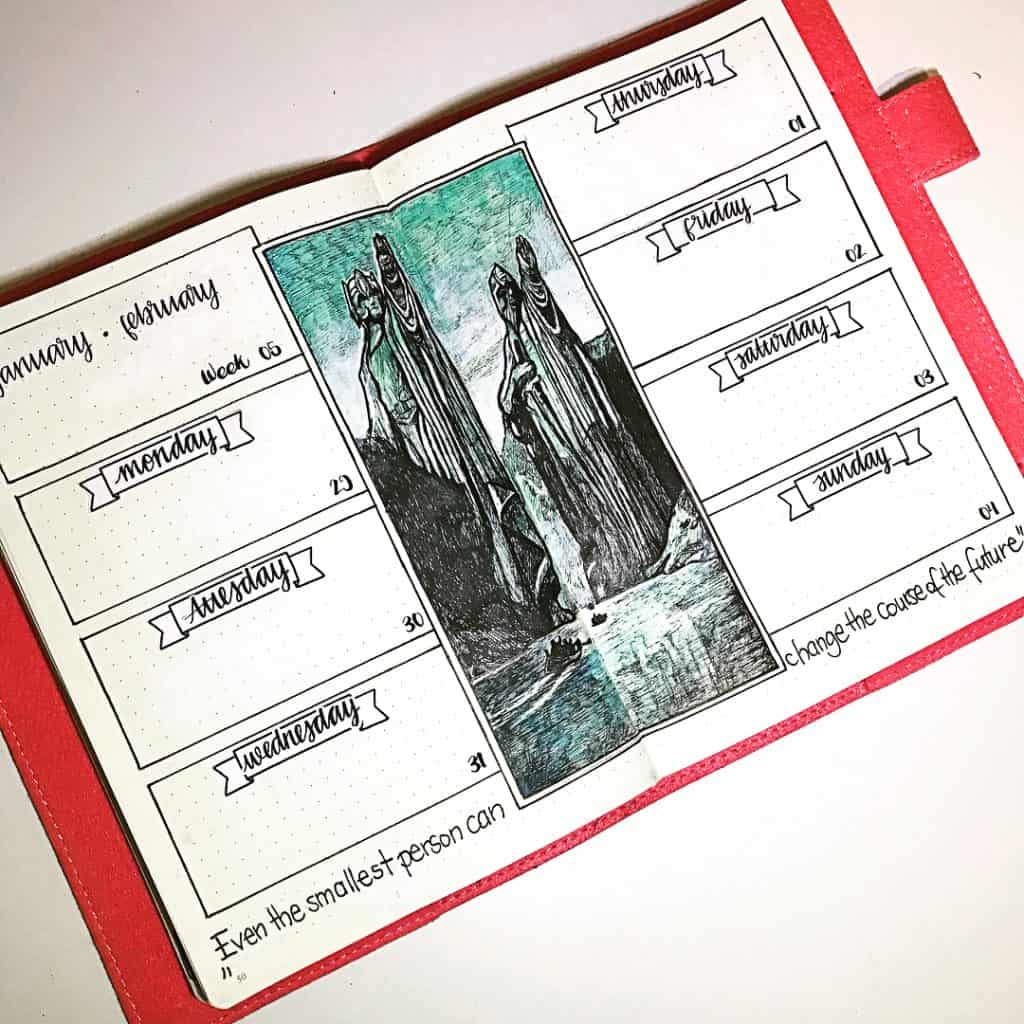 inspiring lord of the rings bullet journal spreads
