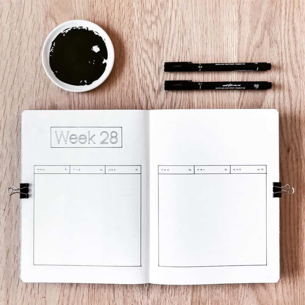 Minimalist Bullet Journal Monthly Layout