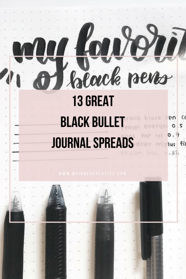 13 Dark but gorgeous black bullet journal spreads