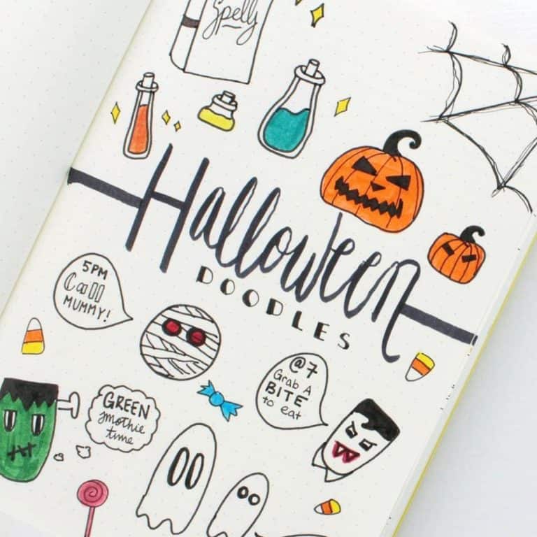 halloween bullet journal layout & spread