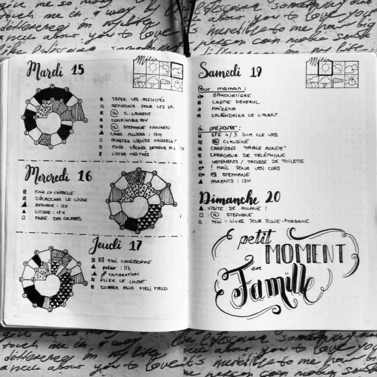 chronodex & spirodex bullet journal layout