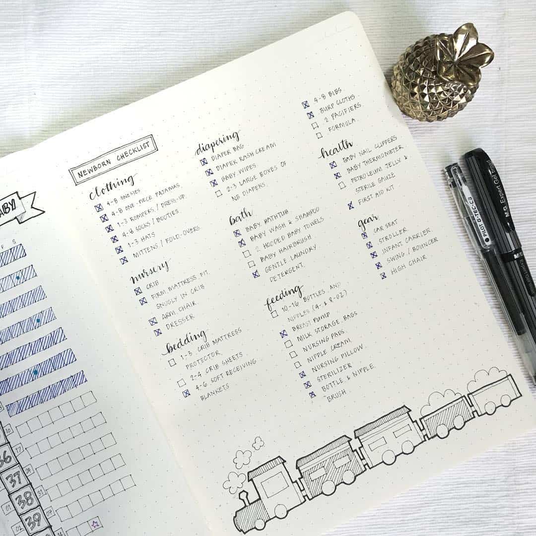 33 Awesome Pregnancy Tracker Bullet Journal Layouts to capture milestones