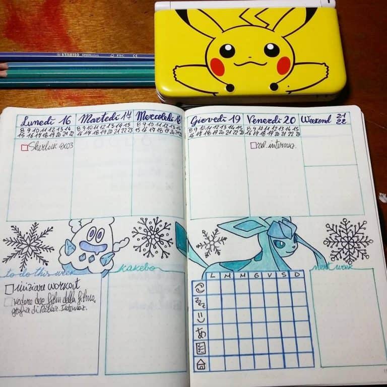 pokemon bullet journal layout