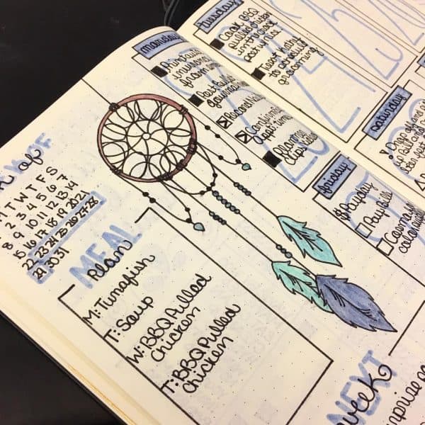 40 Inspiring Dream Catcher Bullet Journal Layout Ideas | My Inner Creative