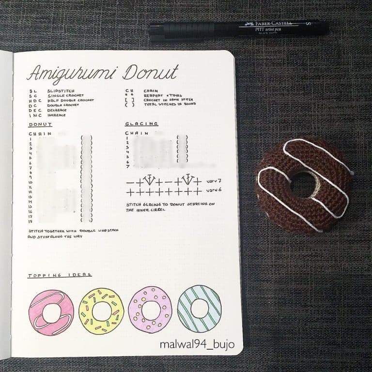 donut bullet journal layout & spread ideas