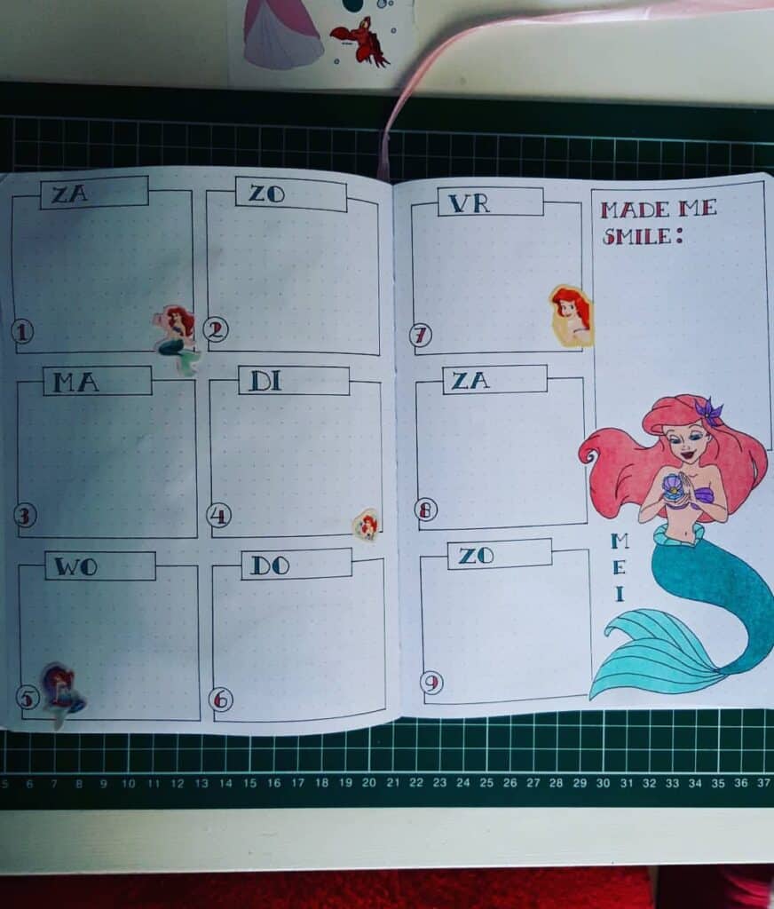mermaid bullet journal spread