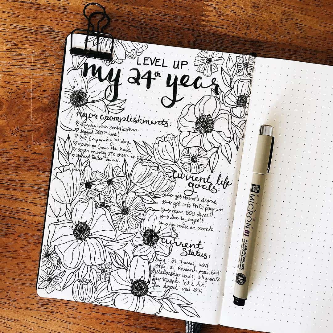 floral bullet journal spreads | My Inner Creative