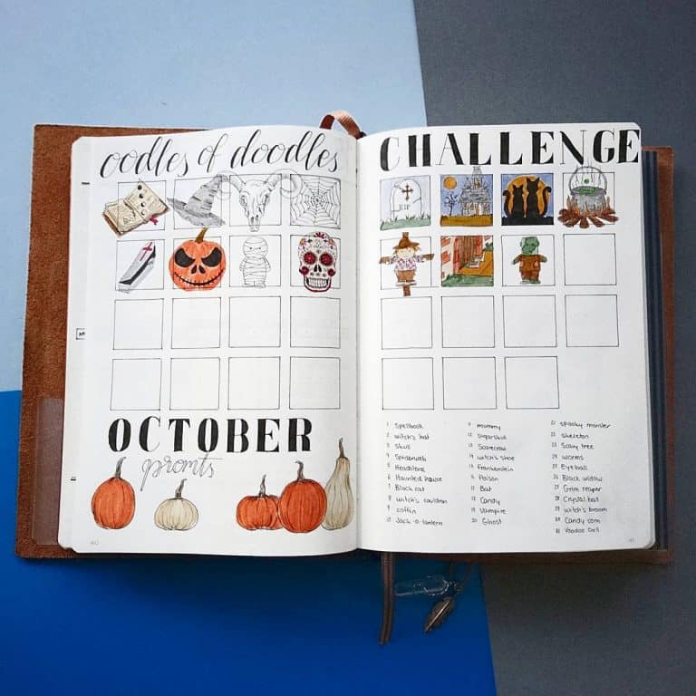 halloween bullet journal layout & spread