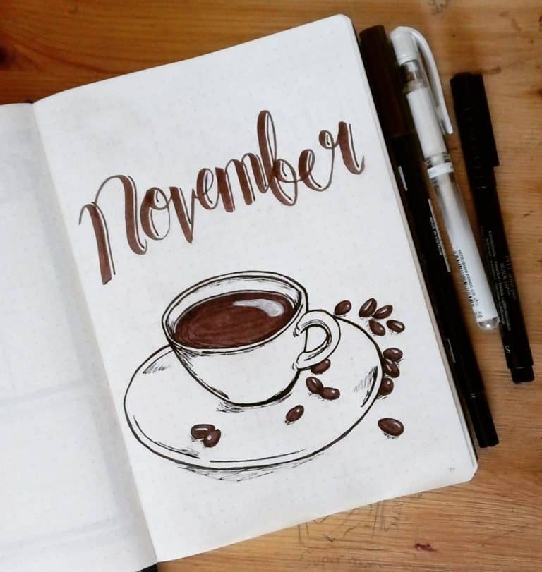 coffee bullet journal layout spread ideas