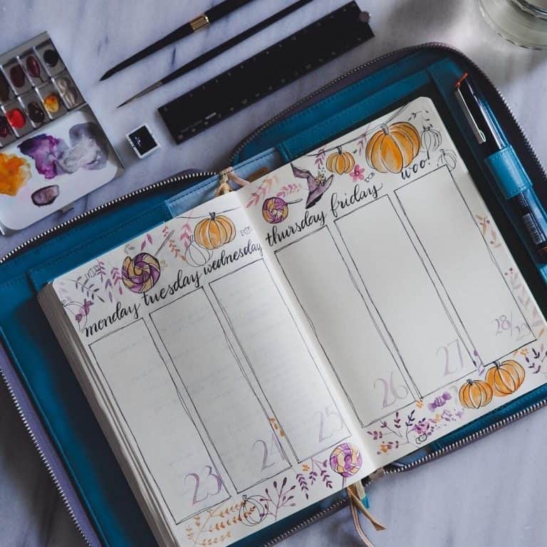 halloween bullet journal layout & spread