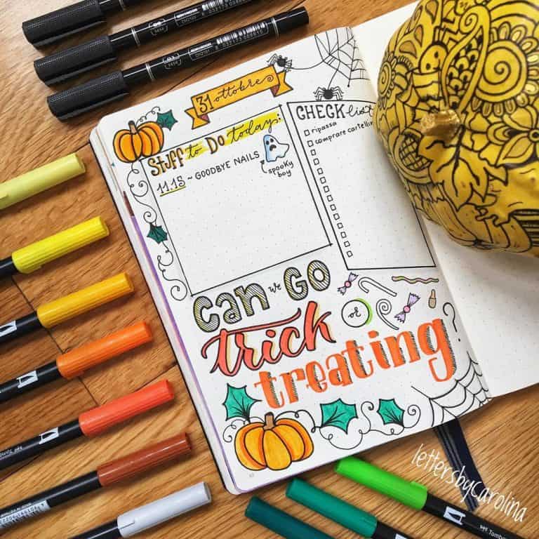 halloween bullet journal layout & spread