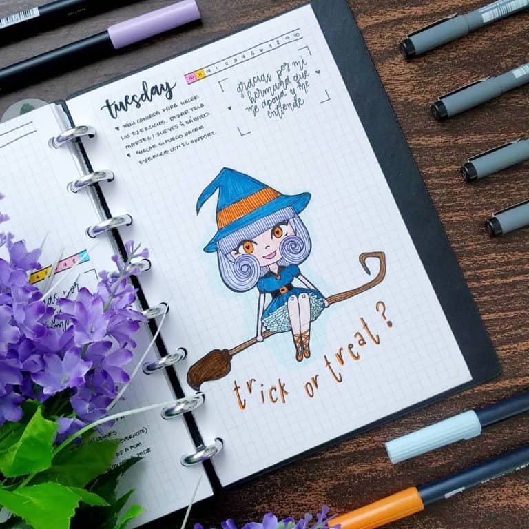 halloween bullet journal layout & spread