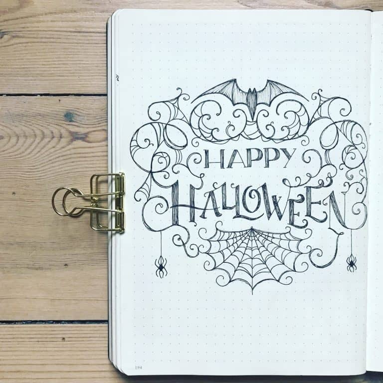 halloween bullet journal layout & spread