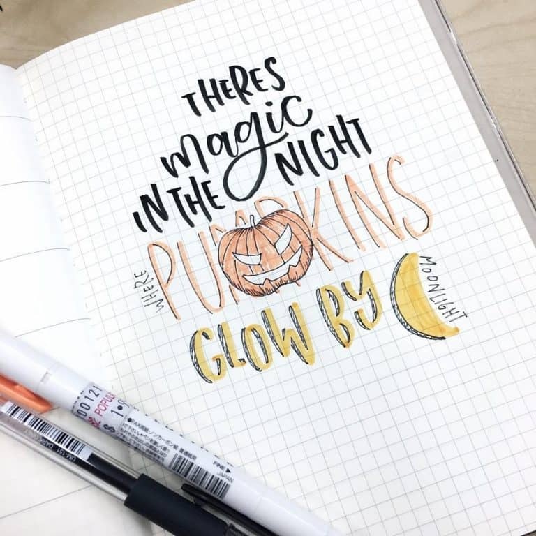 halloween bullet journal layout & spread