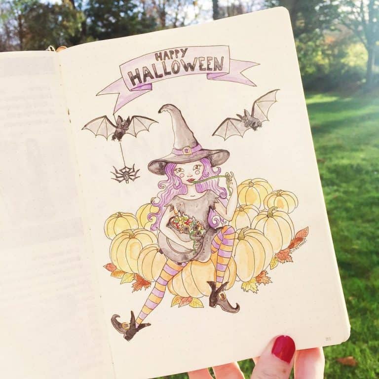 Spooky, Witchy Bullet Journal Setup & Printables for October 2019, Halloween Bujo Kit — Evelyne Park