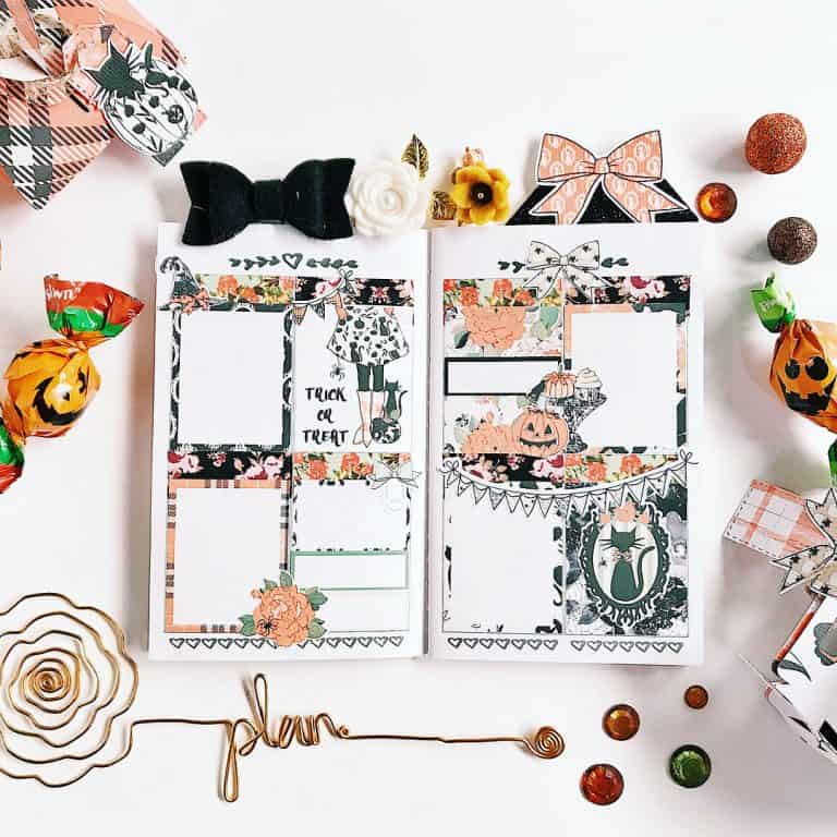 halloween bullet journal layout & spread