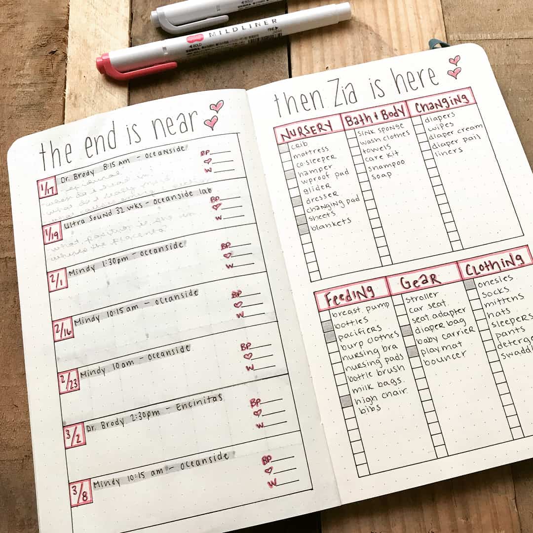 Baby Bullet Journal Ideas