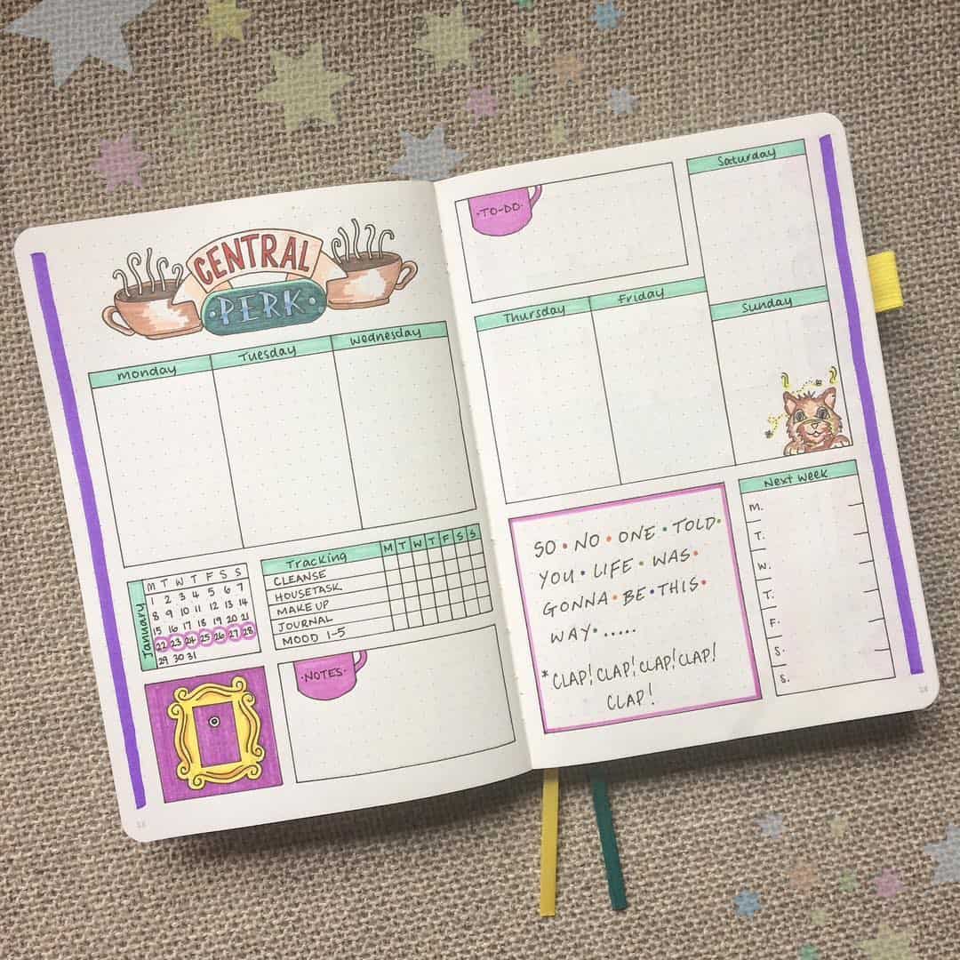 Friends Inspired Bullet Journal Layout My Inner Creative 1223