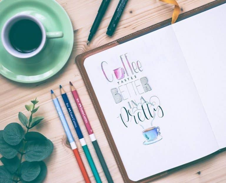 coffee bullet journal layout spread ideas