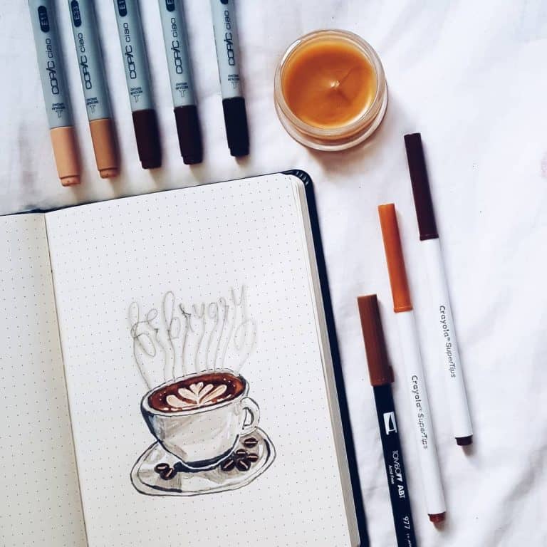 coffee bullet journal layout spread ideas