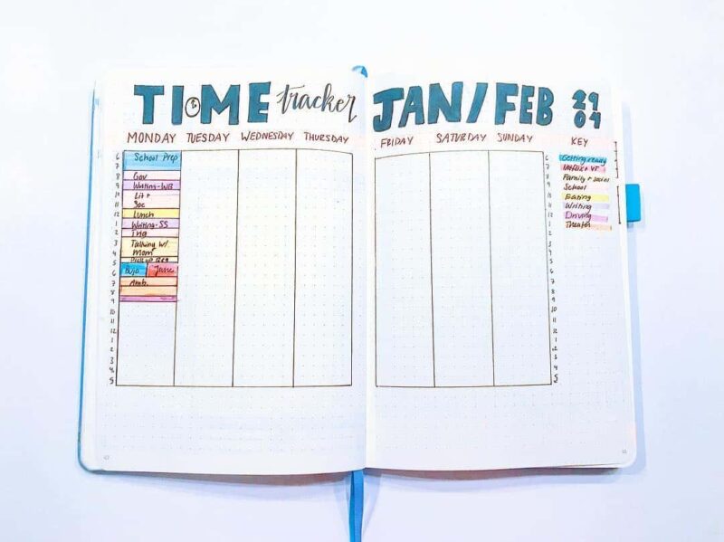 35+ Time Tracking Bullet journal layouts and improve your time management!