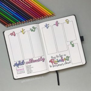 30+ eye-popping rainbow theme bullet journal spreads | My Inner Creative