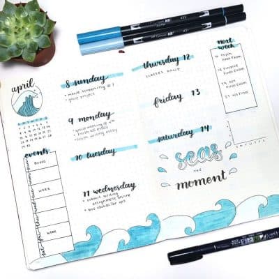 51 Amazing Ocean Bullet Journal layouts to delight YOU! | My Inner Creative